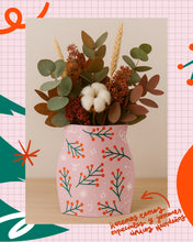 Cargar imagen en el visor de la galería, Taller de Jarrón Ilustrado + Ramo de Flores Preservadas (Especial Navidad) 12 diciembre