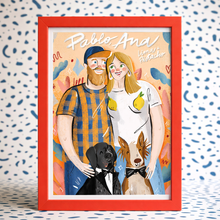 Cargar imagen en el visor de la galería, Retrato ilustrado con texturas