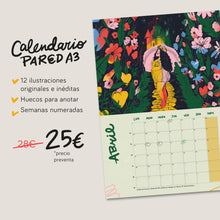 Cargar imagen en el visor de la galería, Calendario ilustrado de pared A3 - 2025