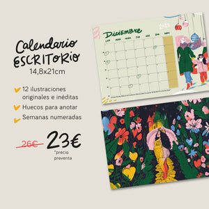 Calendario ilustrado de mesa sobremesa - 2025